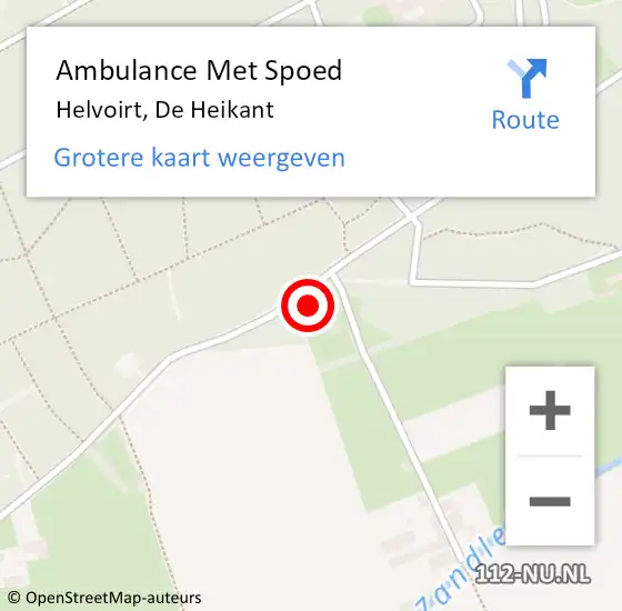 Locatie op kaart van de 112 melding: Ambulance Met Spoed Naar Helvoirt, De Heikant op 26 juli 2016 15:50
