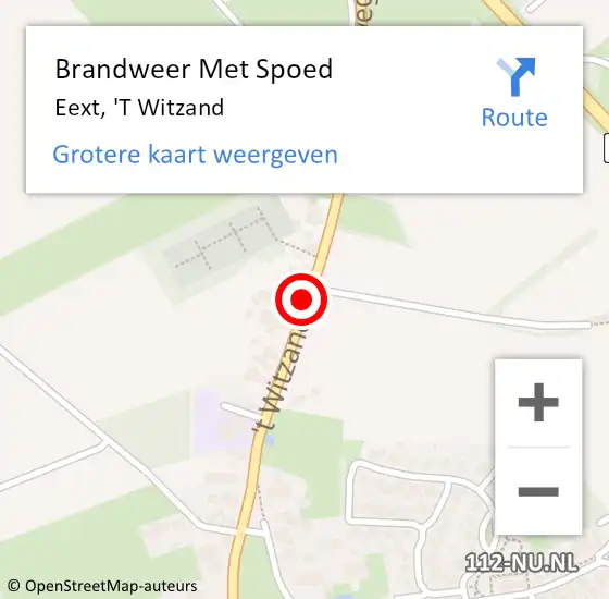 Locatie op kaart van de 112 melding: Brandweer Met Spoed Naar Eext, 'T Witzand op 26 juli 2016 19:47