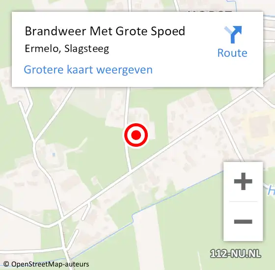 Locatie op kaart van de 112 melding: Brandweer Met Grote Spoed Naar Ermelo, Slagsteeg op 26 juli 2016 21:52