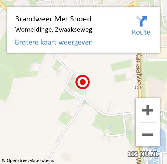 Locatie op kaart van de 112 melding: Brandweer Met Spoed Naar Wemeldinge, Zwaakseweg op 26 juli 2016 22:30