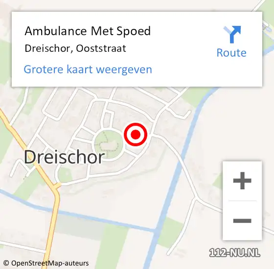 Locatie op kaart van de 112 melding: Ambulance Met Spoed Naar Dreischor, Ooststraat op 26 juli 2016 22:50