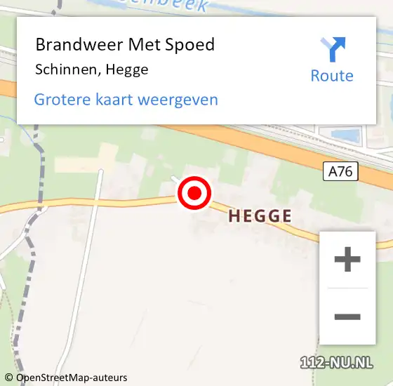 Locatie op kaart van de 112 melding: Brandweer Met Spoed Naar Schinnen, Hegge op 27 juli 2016 00:28