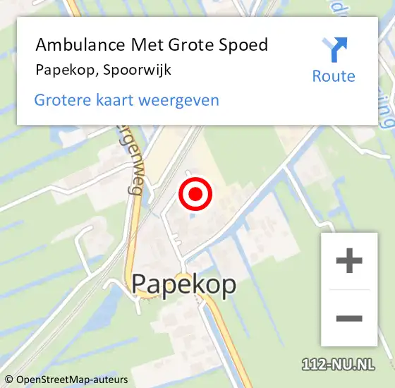 Locatie op kaart van de 112 melding: Ambulance Met Grote Spoed Naar Papekop, Spoorwijk op 27 juli 2016 00:56