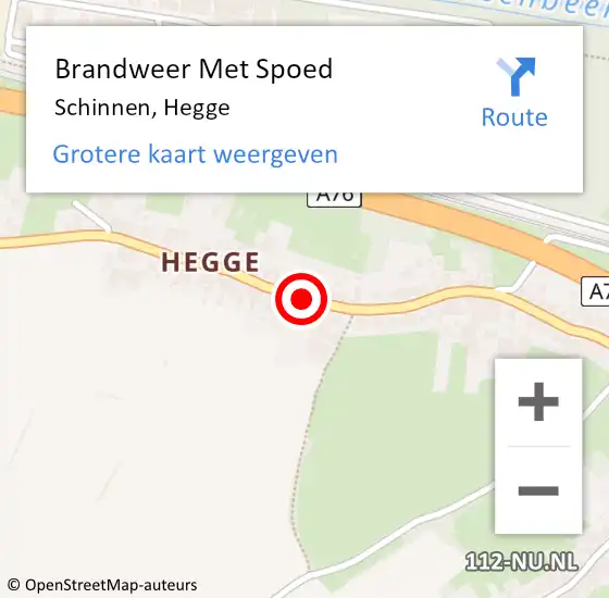 Locatie op kaart van de 112 melding: Brandweer Met Spoed Naar Schinnen, Hegge op 27 juli 2016 02:55