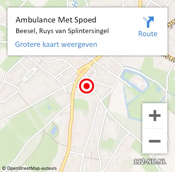 Locatie op kaart van de 112 melding: Ambulance Met Spoed Naar Beesel, Ruys van Splintersingel op 27 juli 2016 04:10