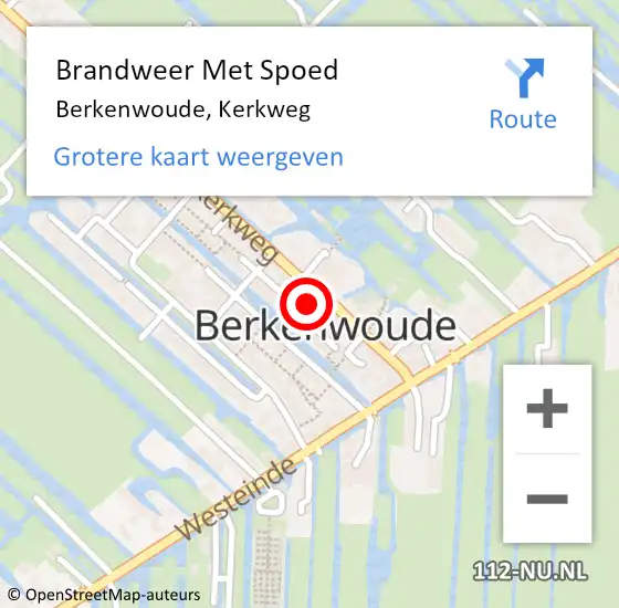 Locatie op kaart van de 112 melding: Brandweer Met Spoed Naar Berkenwoude, Kerkweg op 16 september 2013 21:31