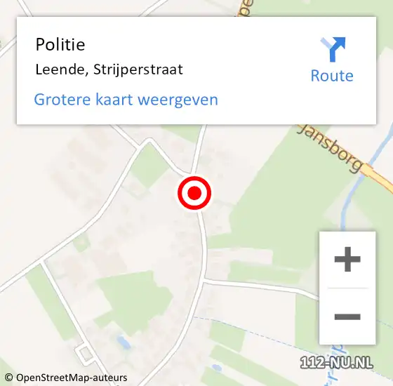 Locatie op kaart van de 112 melding: Politie Leende, Strijperstraat op 27 juli 2016 11:58