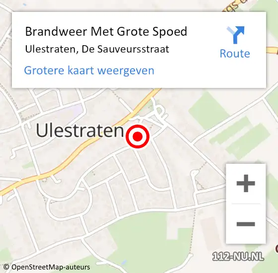 Locatie op kaart van de 112 melding: Brandweer Met Grote Spoed Naar Ulestraten, De Sauveursstraat op 27 juli 2016 12:00