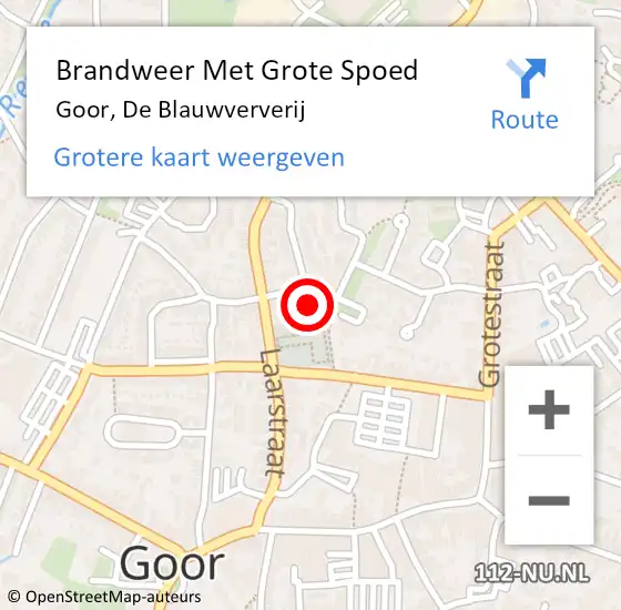 Locatie op kaart van de 112 melding: Brandweer Met Grote Spoed Naar Goor, De Blauwververij op 27 juli 2016 12:29