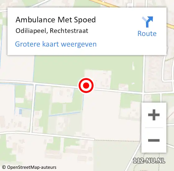 Locatie op kaart van de 112 melding: Ambulance Met Spoed Naar Odiliapeel, Rechtestraat op 27 juli 2016 13:24
