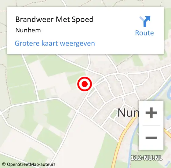 Locatie op kaart van de 112 melding: Brandweer Met Spoed Naar Nunhem op 27 juli 2016 14:07