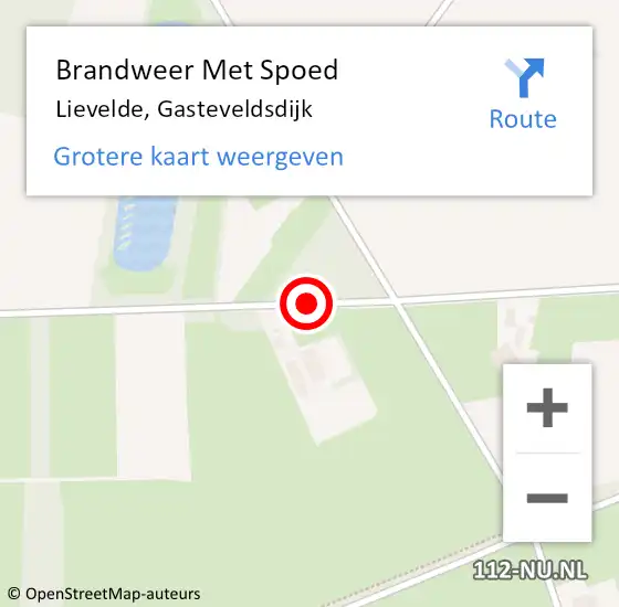 Locatie op kaart van de 112 melding: Brandweer Met Spoed Naar Lievelde, Gasteveldsdijk op 27 juli 2016 14:34