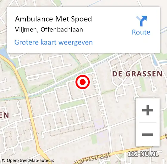 Locatie op kaart van de 112 melding: Ambulance Met Spoed Naar Vlijmen, Offenbachlaan op 22 december 2013 16:27