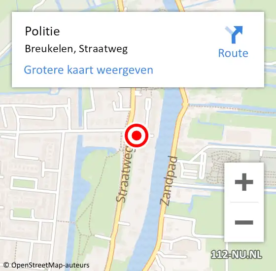 Locatie op kaart van de 112 melding: Politie Breukelen, Straatweg op 27 juli 2016 17:47