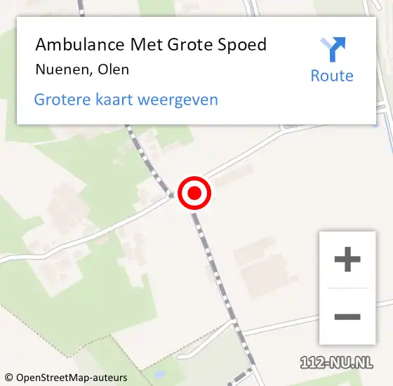 Locatie op kaart van de 112 melding: Ambulance Met Grote Spoed Naar Nuenen, Olen op 27 juli 2016 18:00