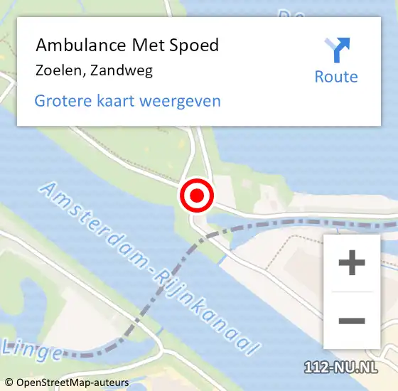 Locatie op kaart van de 112 melding: Ambulance Met Spoed Naar Zoelen, Zandweg op 27 juli 2016 18:01