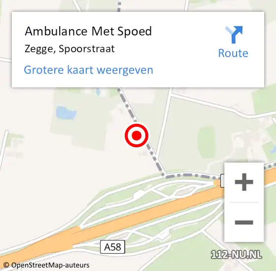 Locatie op kaart van de 112 melding: Ambulance Met Spoed Naar Zegge, Spoorstraat op 22 december 2013 16:57