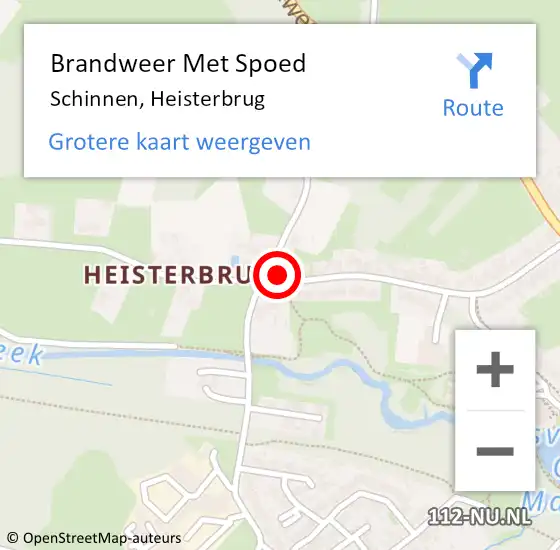 Locatie op kaart van de 112 melding: Brandweer Met Spoed Naar Schinnen, Heisterbrug op 27 juli 2016 20:10