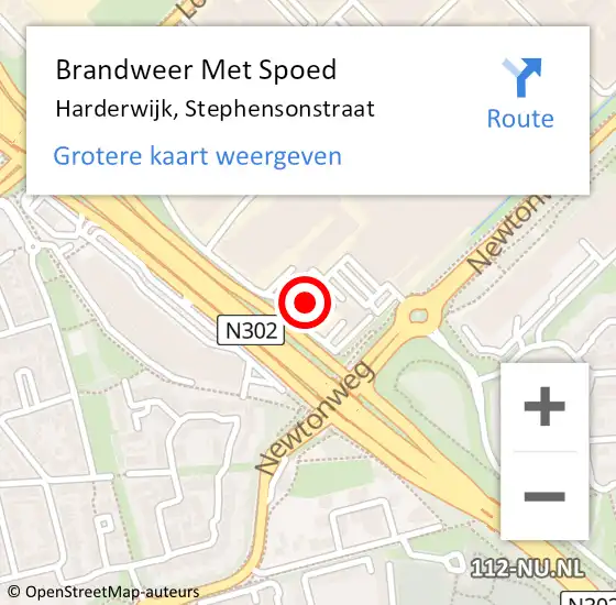 Locatie op kaart van de 112 melding: Brandweer Met Spoed Naar Harderwijk, Stephensonstraat op 27 juli 2016 20:15