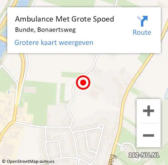 Locatie op kaart van de 112 melding: Ambulance Met Grote Spoed Naar Bunde, Bonaertsweg op 22 december 2013 17:16