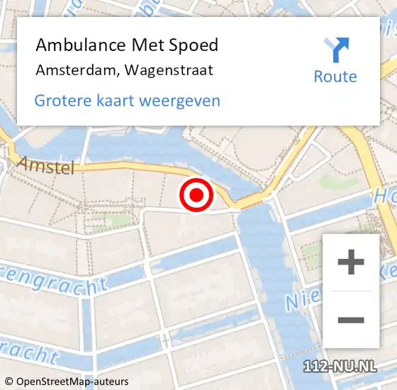 Locatie op kaart van de 112 melding: Ambulance Met Spoed Naar Amsterdam, Wagenstraat op 27 juli 2016 22:14