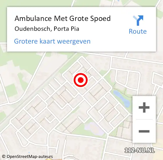 Locatie op kaart van de 112 melding: Ambulance Met Grote Spoed Naar Oudenbosch, Porta Pia op 22 december 2013 17:23