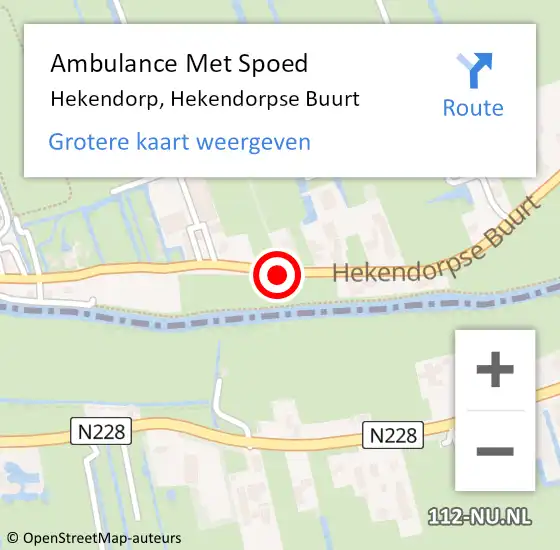 Locatie op kaart van de 112 melding: Ambulance Met Spoed Naar Hekendorp, Hekendorpse Buurt op 27 juli 2016 23:57