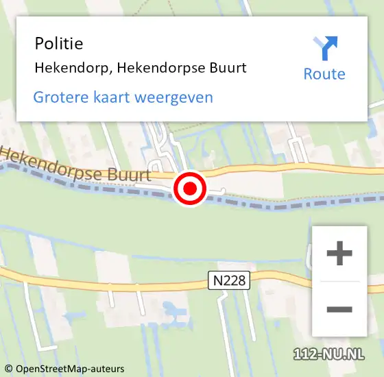 Locatie op kaart van de 112 melding: Politie Hekendorp, Hekendorpse Buurt op 27 juli 2016 23:58