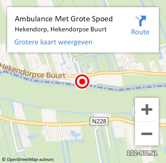 Locatie op kaart van de 112 melding: Ambulance Met Grote Spoed Naar Hekendorp, Hekendorpse Buurt op 27 juli 2016 23:59