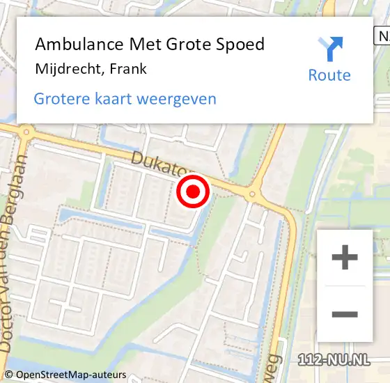 Locatie op kaart van de 112 melding: Ambulance Met Grote Spoed Naar Mijdrecht, Frank op 28 juli 2016 00:39