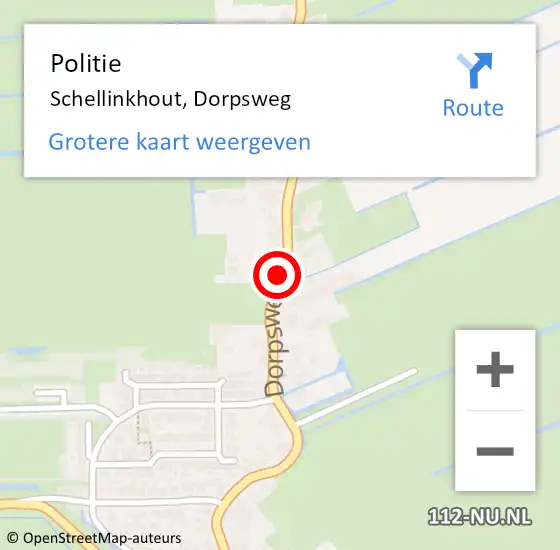 Locatie op kaart van de 112 melding: Politie Schellinkhout, Dorpsweg op 28 juli 2016 02:06