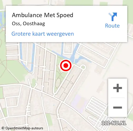 Locatie op kaart van de 112 melding: Ambulance Met Spoed Naar Oss, Oosthaag op 28 juli 2016 02:55