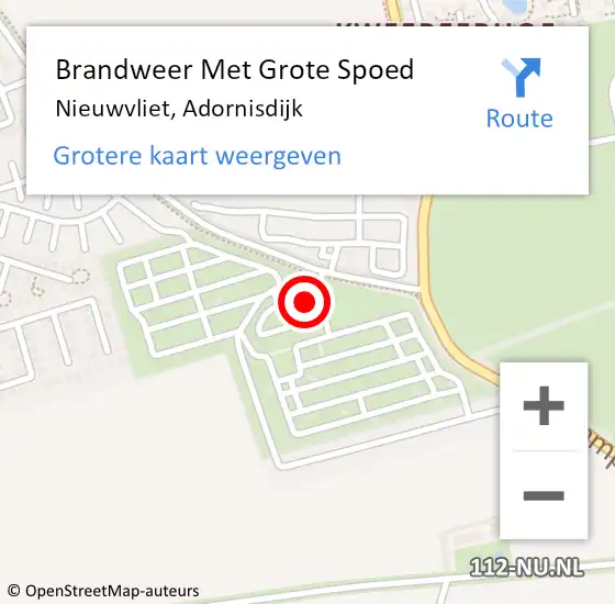 Locatie op kaart van de 112 melding: Brandweer Met Grote Spoed Naar Nieuwvliet, Adornisdijk op 28 juli 2016 05:57