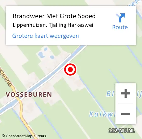 Locatie op kaart van de 112 melding: Brandweer Met Grote Spoed Naar Lippenhuizen, Tjalling Harkeswei op 28 juli 2016 10:19