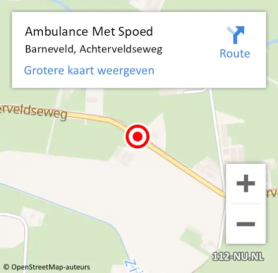 Locatie op kaart van de 112 melding: Ambulance Met Spoed Naar Barneveld, Achterveldseweg op 28 juli 2016 11:05