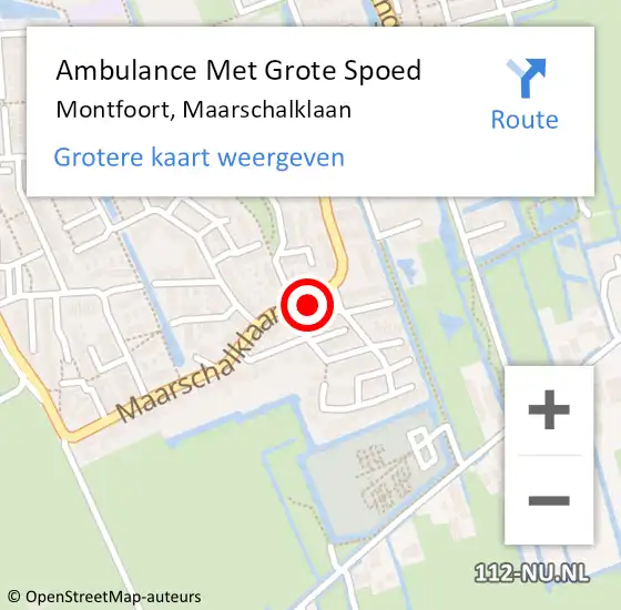 Locatie op kaart van de 112 melding: Ambulance Met Grote Spoed Naar Montfoort, Maarschalklaan op 28 juli 2016 13:02