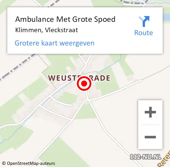 Locatie op kaart van de 112 melding: Ambulance Met Grote Spoed Naar Klimmen, Vleckstraat op 22 december 2013 19:06