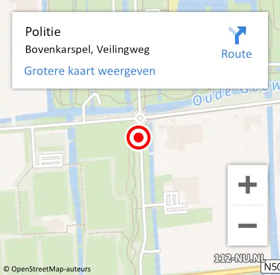 Locatie op kaart van de 112 melding: Politie Bovenkarspel, Veilingweg op 28 juli 2016 17:18