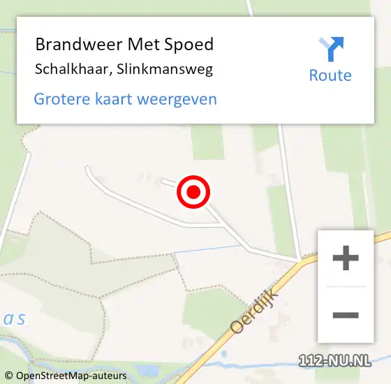 Locatie op kaart van de 112 melding: Brandweer Met Spoed Naar Schalkhaar, Slinkmansweg op 28 juli 2016 17:41