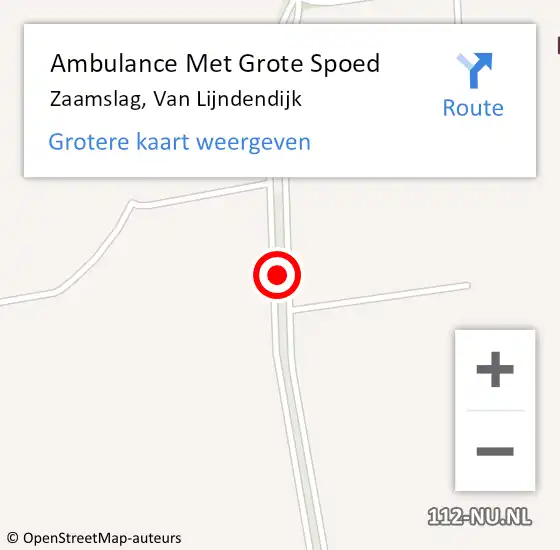 Locatie op kaart van de 112 melding: Ambulance Met Grote Spoed Naar Zaamslag, Van Lijndendijk op 28 juli 2016 20:01