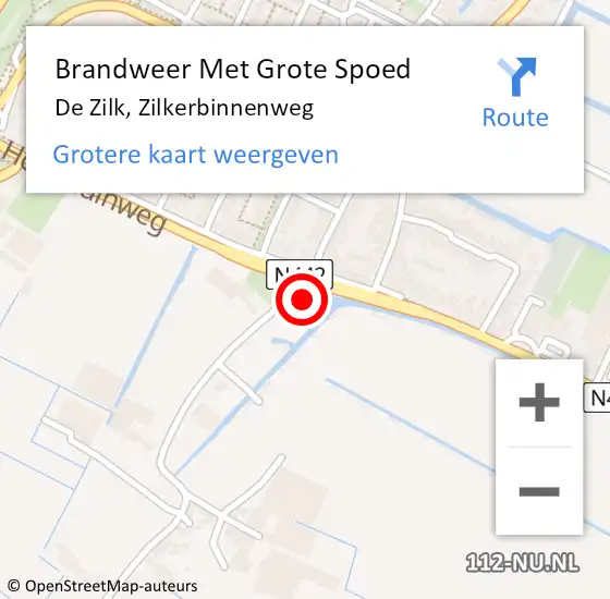 Locatie op kaart van de 112 melding: Brandweer Met Grote Spoed Naar De Zilk, Zilkerbinnenweg op 28 juli 2016 20:36