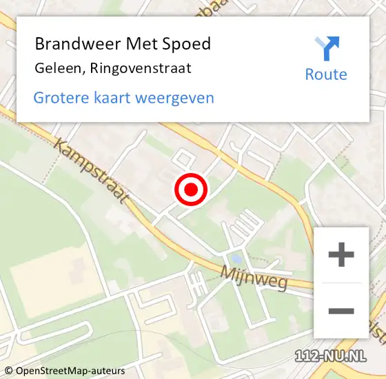 Locatie op kaart van de 112 melding: Brandweer Met Spoed Naar Geleen, Ringovenstraat op 28 juli 2016 21:19