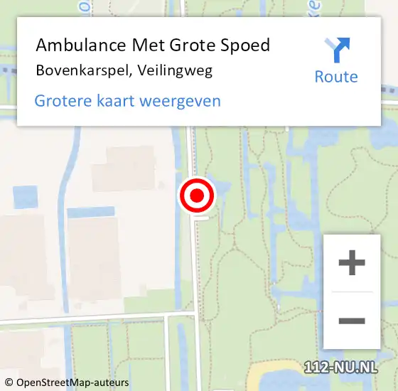 Locatie op kaart van de 112 melding: Ambulance Met Grote Spoed Naar Bovenkarspel, Veilingweg op 29 juli 2016 00:13