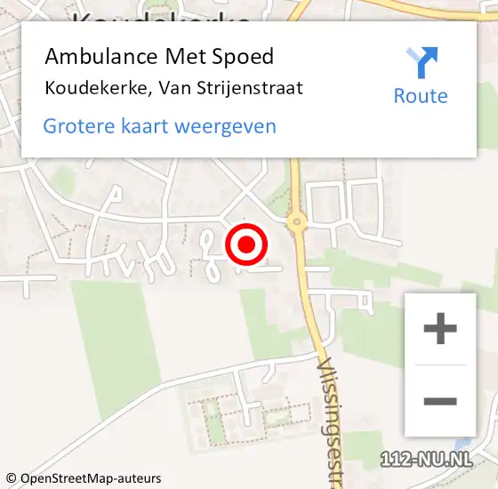 Locatie op kaart van de 112 melding: Ambulance Met Spoed Naar Koudekerke, Van Strijenstraat op 29 juli 2016 01:16