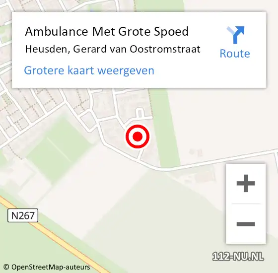 Locatie op kaart van de 112 melding: Ambulance Met Grote Spoed Naar Heusden, Gerard van Oostromstraat op 29 juli 2016 01:53