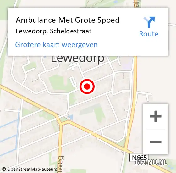 Locatie op kaart van de 112 melding: Ambulance Met Grote Spoed Naar Lewedorp, Scheldestraat op 29 juli 2016 12:18