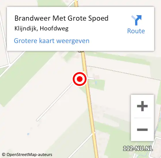 Locatie op kaart van de 112 melding: Brandweer Met Grote Spoed Naar Klijndijk, Hoofdweg op 29 juli 2016 14:38