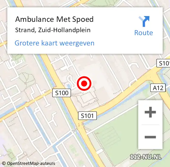 Locatie op kaart van de 112 melding: Ambulance Met Spoed Naar Strand, Zuid-Hollandplein op 29 juli 2016 14:42