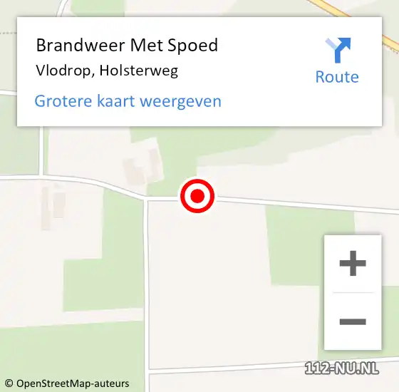 Locatie op kaart van de 112 melding: Brandweer Met Spoed Naar Vlodrop, Holsterweg op 29 juli 2016 16:44