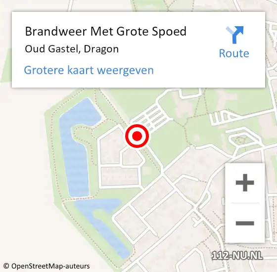 Locatie op kaart van de 112 melding: Brandweer Met Grote Spoed Naar Oud Gastel, Dragon op 29 juli 2016 16:49